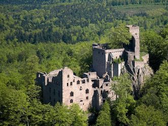 Altes Schloss Hohenbaden, Luftansicht