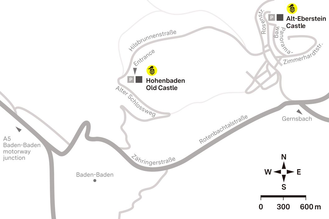 journey description: Hohenbaden Old Castle, illustration: Staatliche Schlösser und Gärten Baden-Württemberg, JUNG:Kommunikation