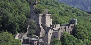 Luftansicht des Alten Schosses Hohenbaden