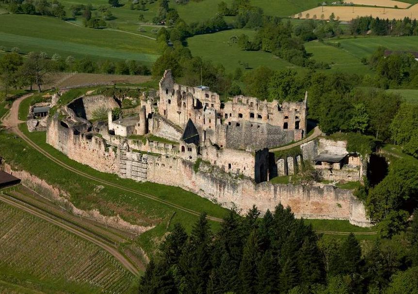 Château-fort Hochburg d'Emmendingen, Vue aérienne